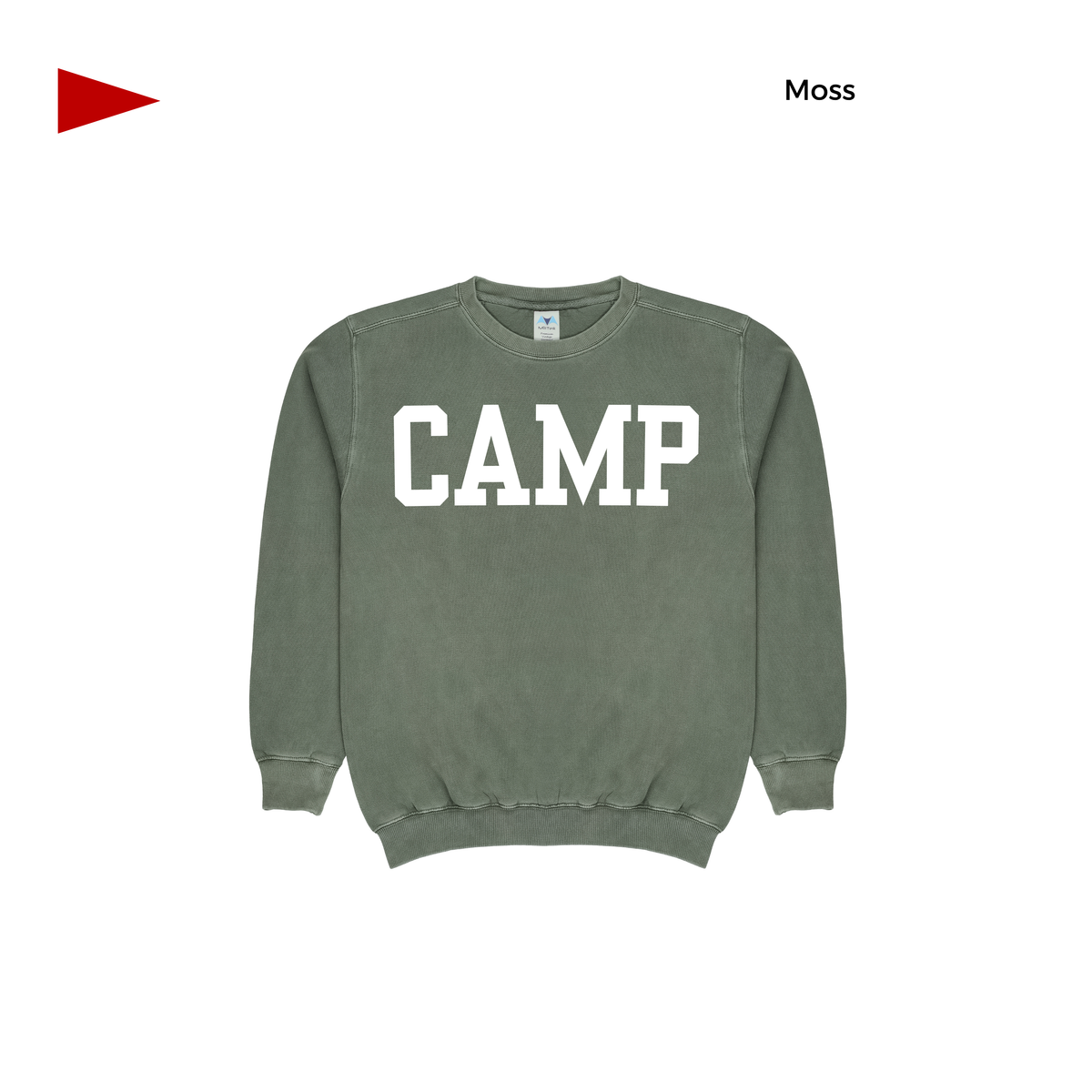 Moss Embroidered CAMP crew