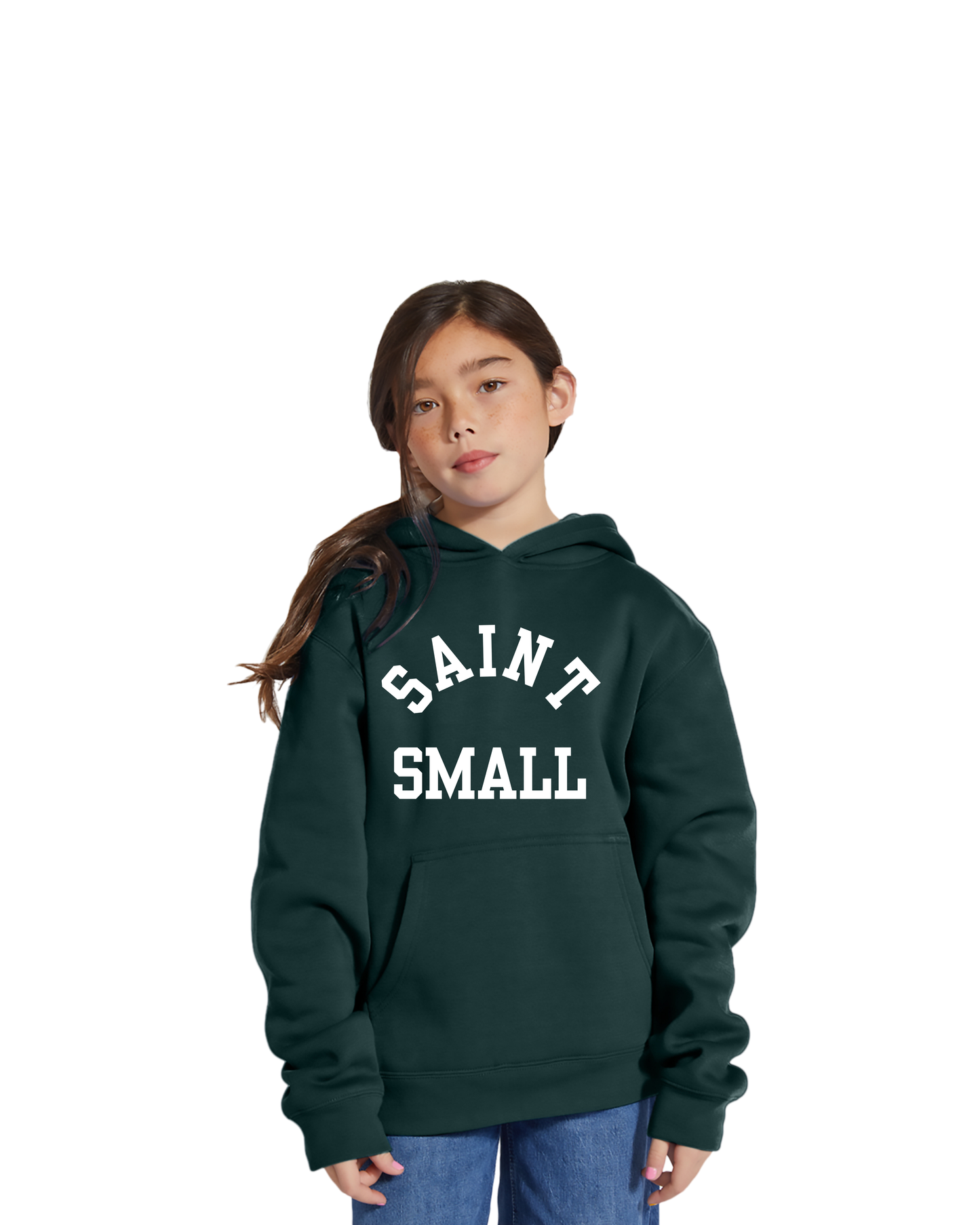 Embroidered Kids Hood - Sport Green