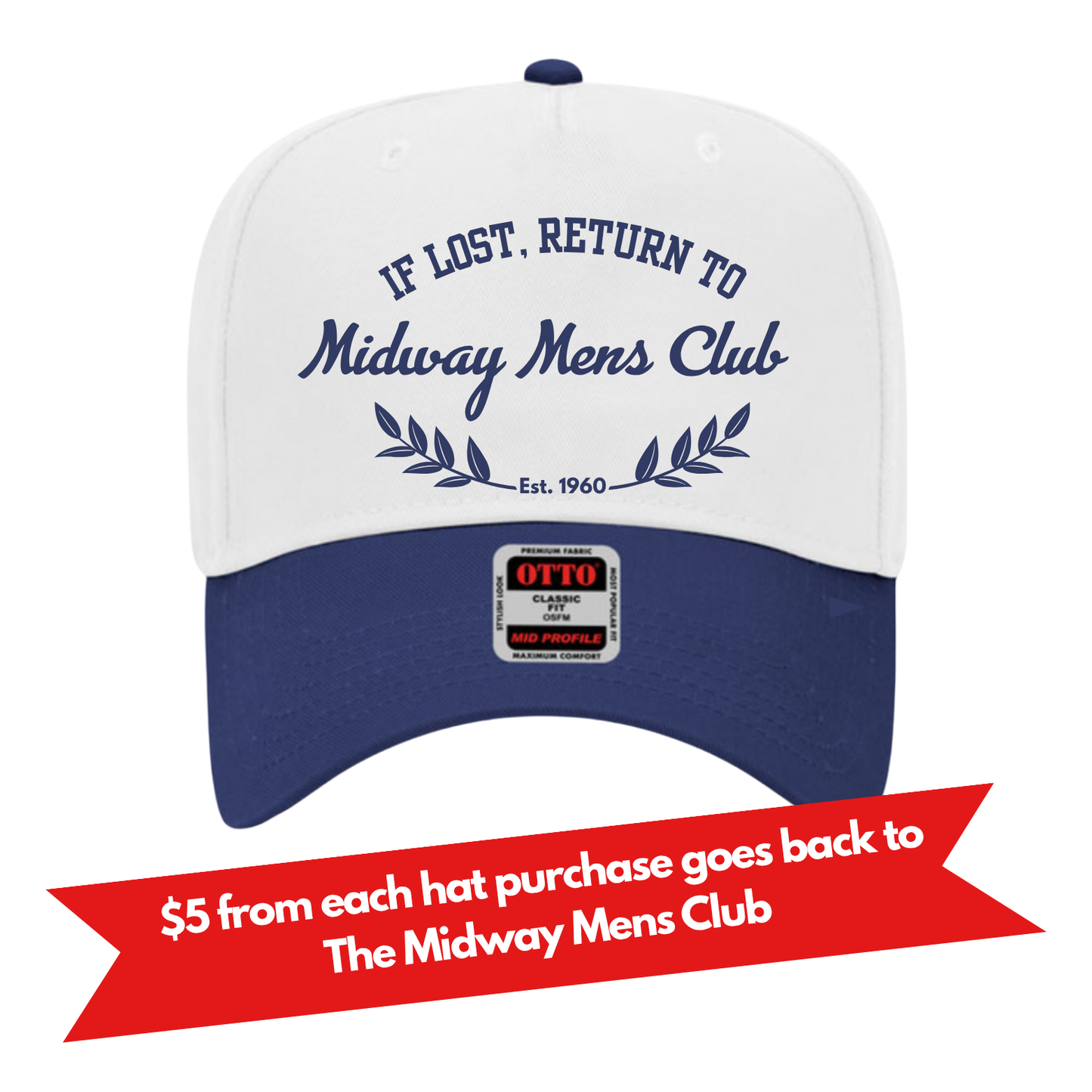 BLUE Embroidered Midway Men's Club Trucker Hat